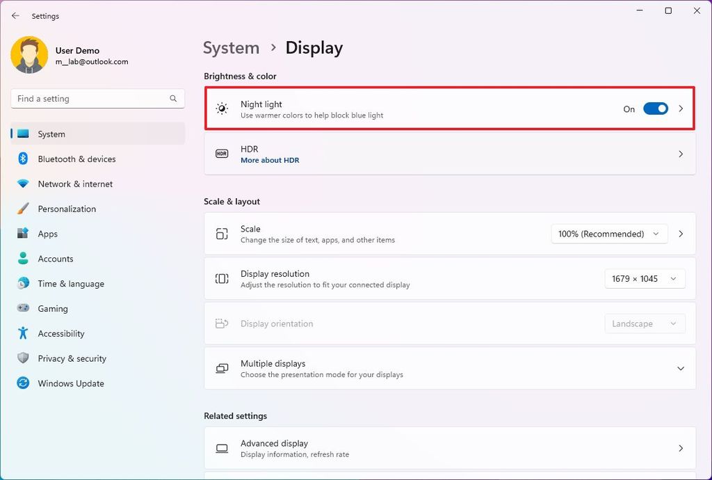 does windows night light reduce eye strain