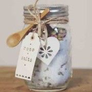 glass jar with salt and wooden spoon