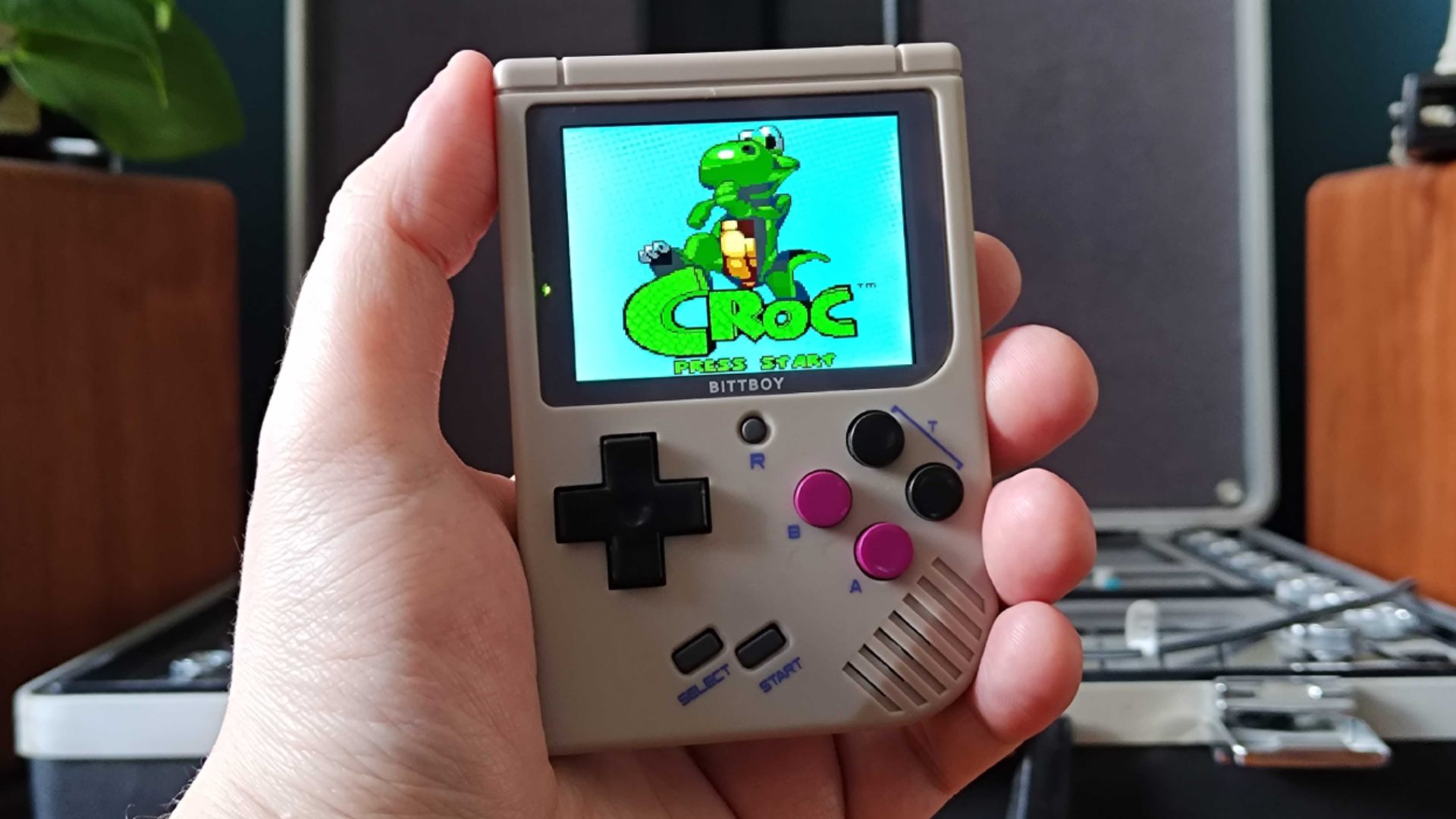 Bittboy with Croc for Gameboy Color on screen