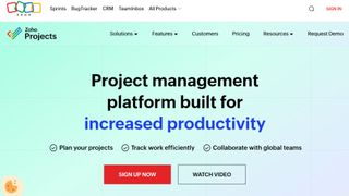 Website screenshot for Zoho Projects