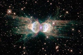 Hubble captured the data for this image of the Ant Nebula in 1997 and 1998.