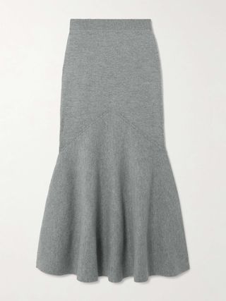 Wool-Blend Midi Skirt