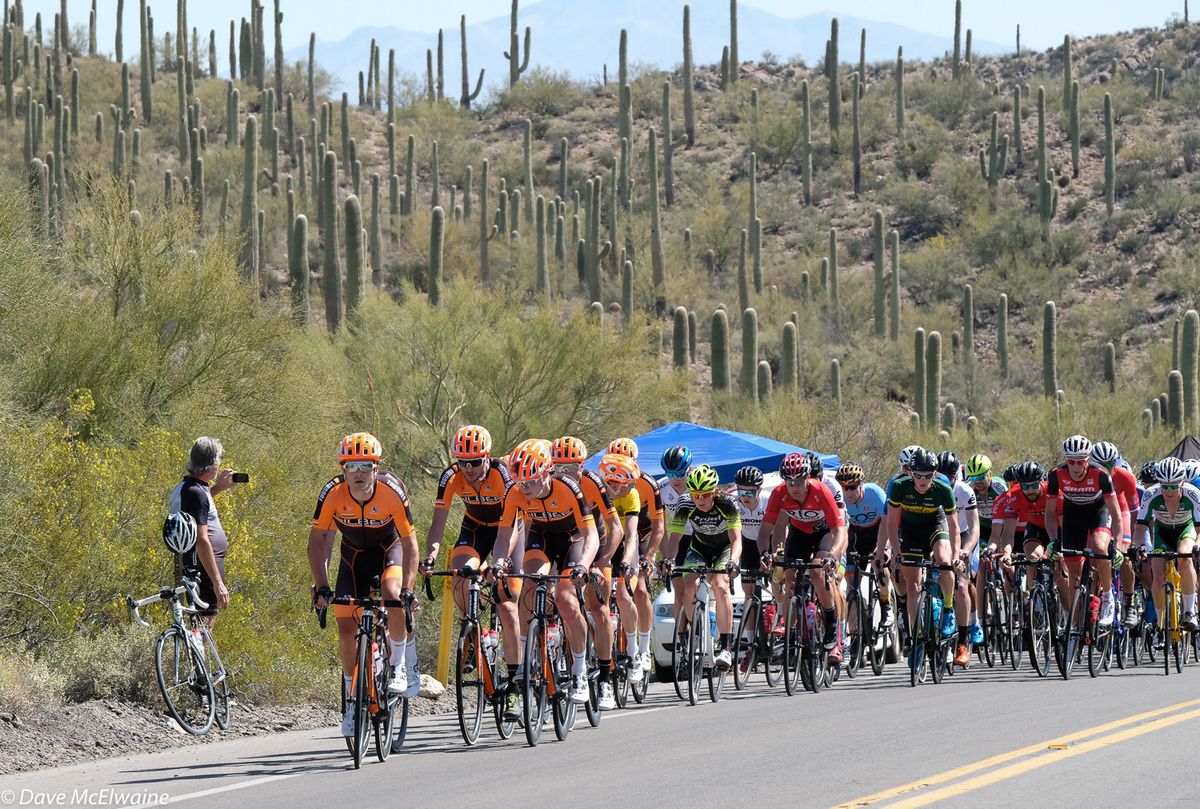 The Silber Team on the front of the chase group during lap three