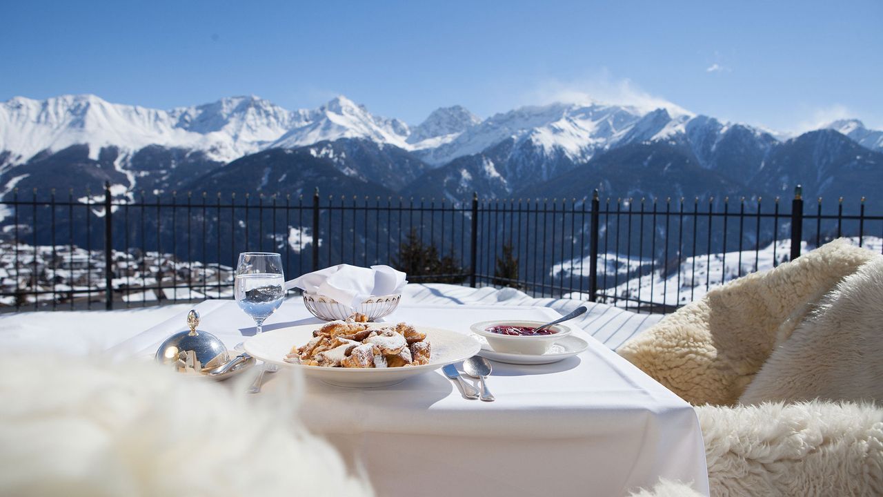 Kaiserschmarrn at Schlosshotel Fiss outside