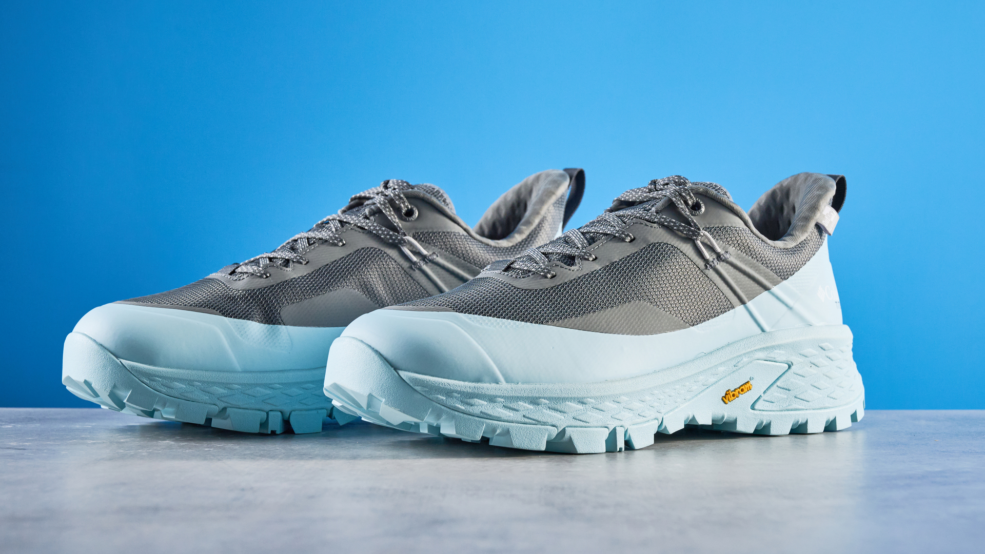 Gray and teal Columbia Tellurix Titanium hiking shoes