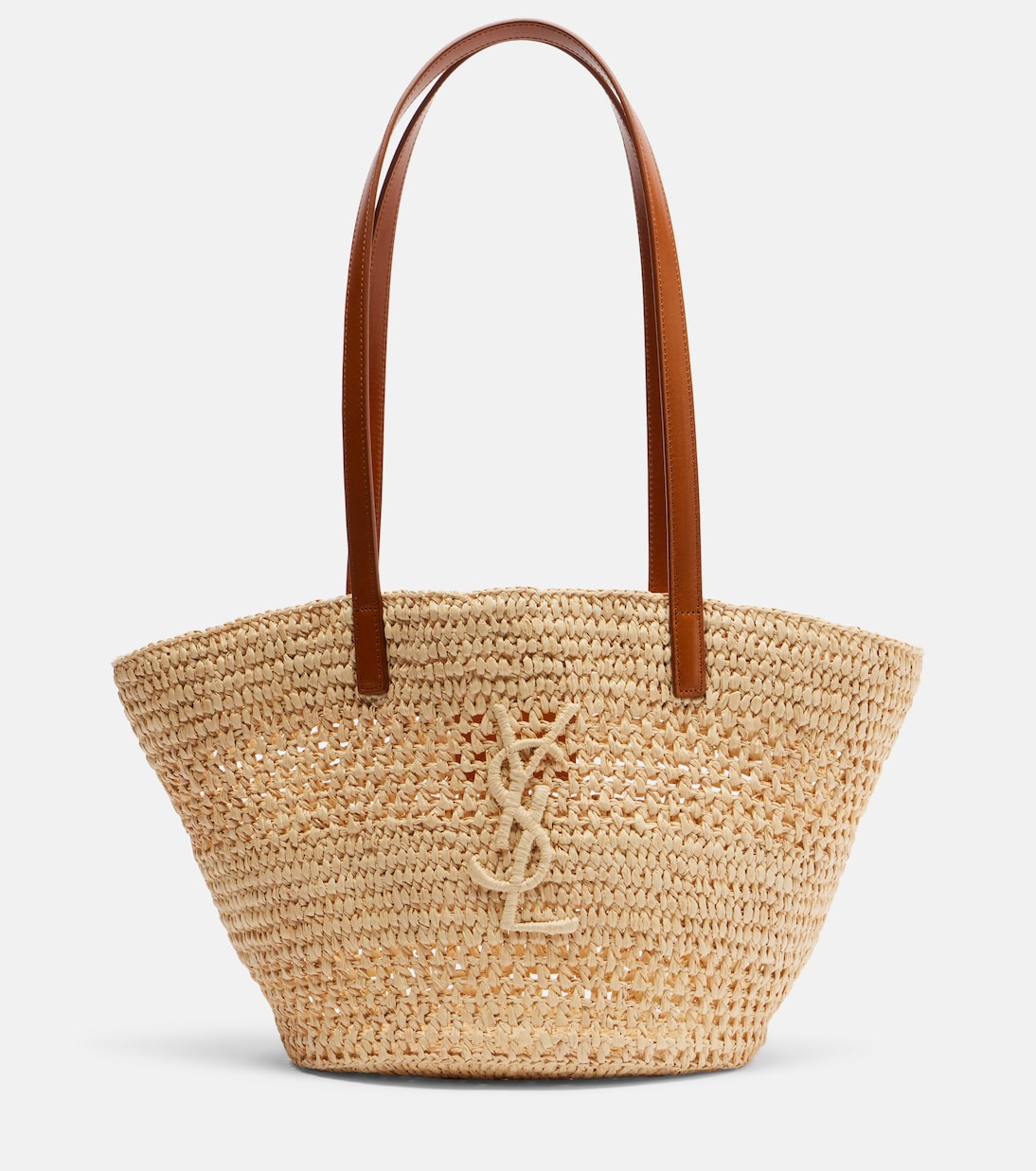 Panier Small Raffia Bucket Bag in Beige - Saint Laurent