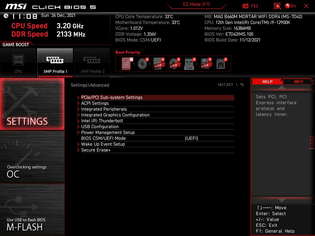 MSI MAG B660M Mortar WIFI DDR4