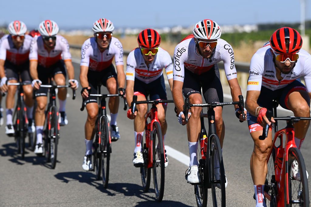 TOMARES SPAIN SEPTEMBER 06 Thomas Champion of France and Team Cofidis cmduring the 77th Tour of Spain 2022 Stage 16 a 1894km stage from Sanlcar de Barrameda to Tomares LaVuelta22 WorldTour on September 06 2022 in Tomares Spain Photo by Tim de WaeleGetty Images