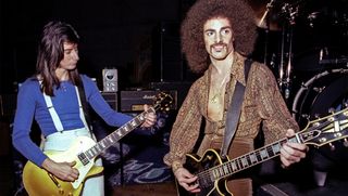 Steve Perry and Neal Schon perform with Journey at a TV show taping at the Japan Center Theater in San Francisco - January 7, 1978.