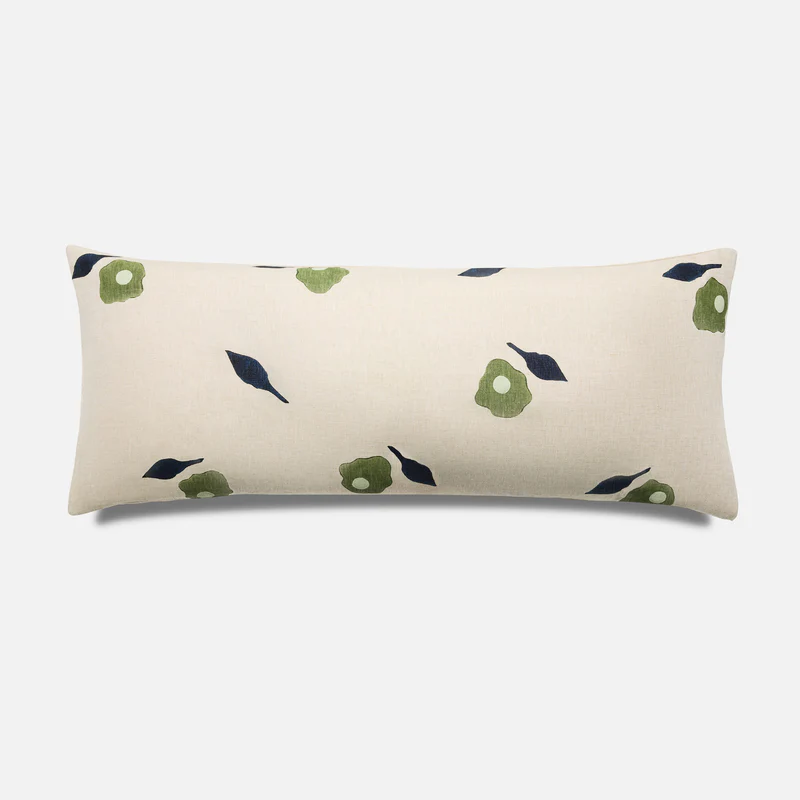 Floral patterned lumbar pillow