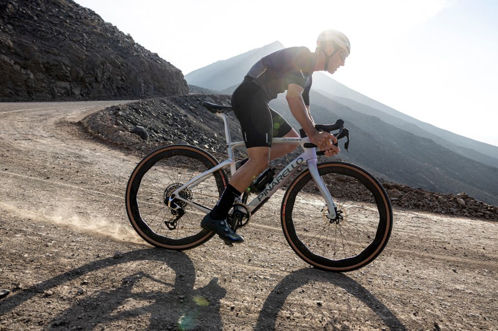 Tom Pidcock riding the new Pinarello GR