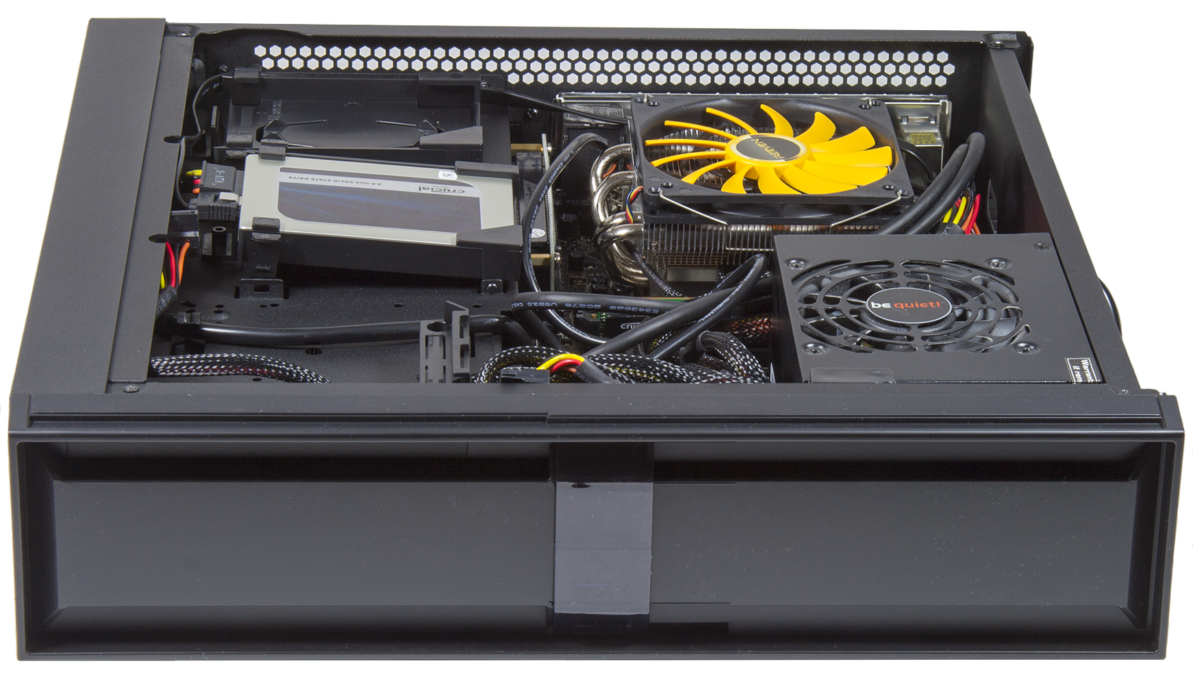 Boîtier PC Slim SilverStone Milo ML08B-H - Mini-ITX - Poignée De Transport - Noir - Pour HTPC