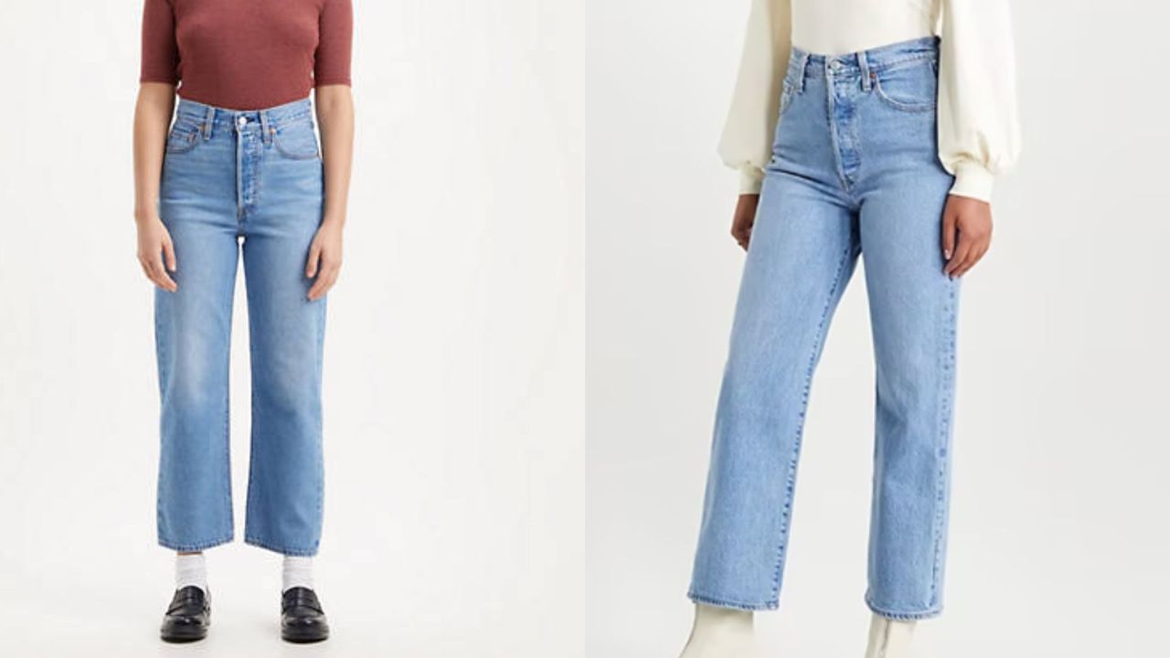 levi's ribcage straight jeans on models