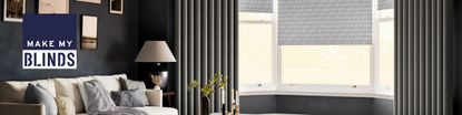 make my blinds logo top left with wide image of bedroom