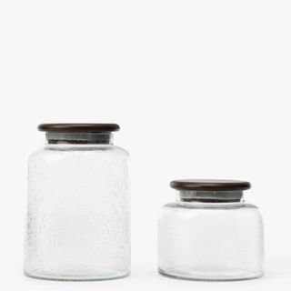 Two textured glass jars from McGee & Co.