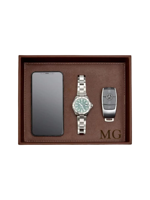 Precision Memory Personalized Leather Valet Tray 