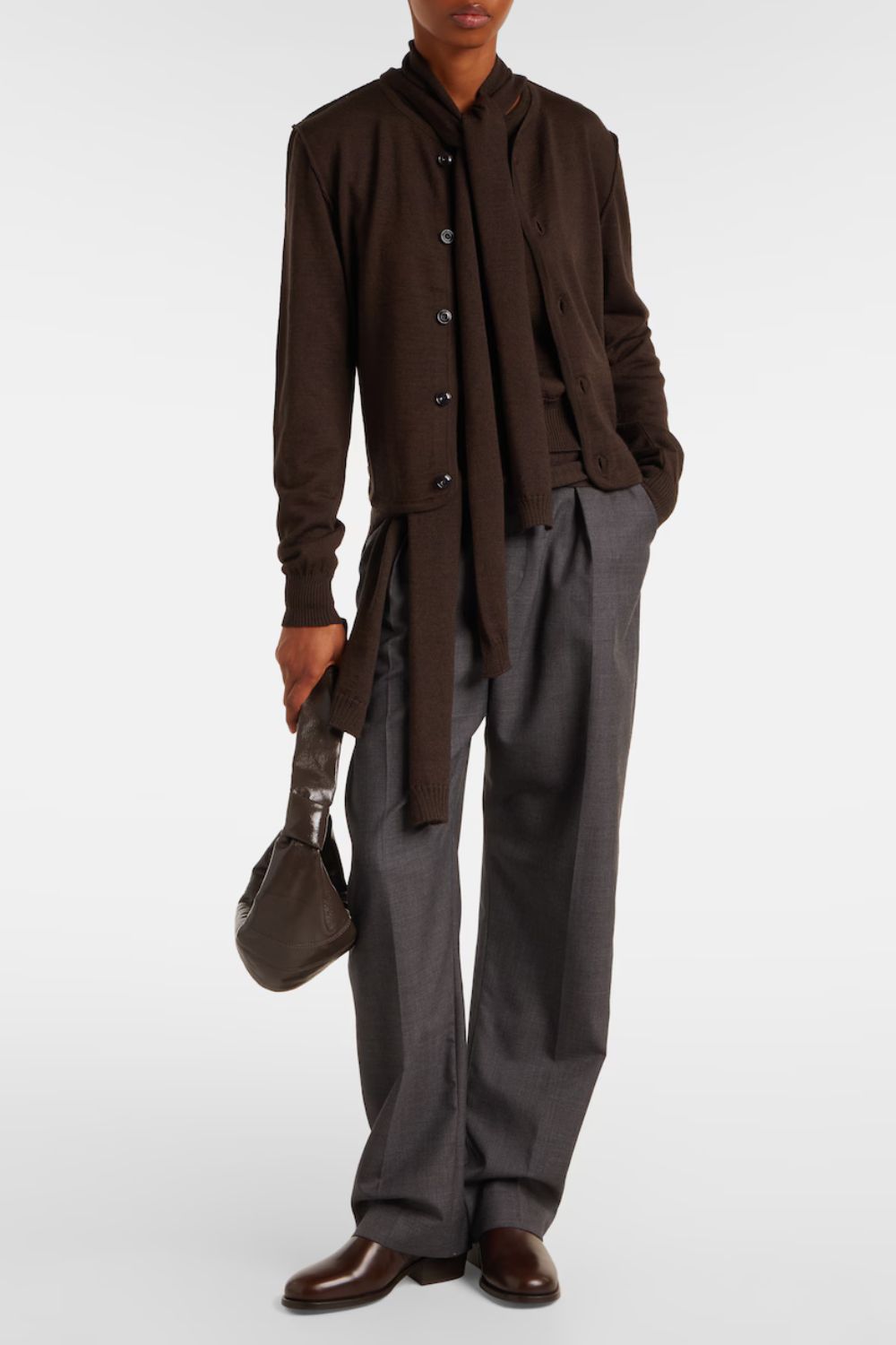 Lemaire Twisted tie-detail wool-blend cardigan