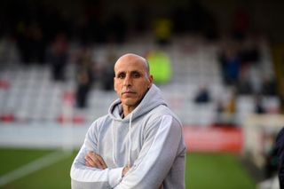 Burton Albion manager Dino Maamria during the Sky Bet League One between Lincoln City and Burton Albion at LNER Stadium on April 25, 2023 in Lincoln, United Kingdom.