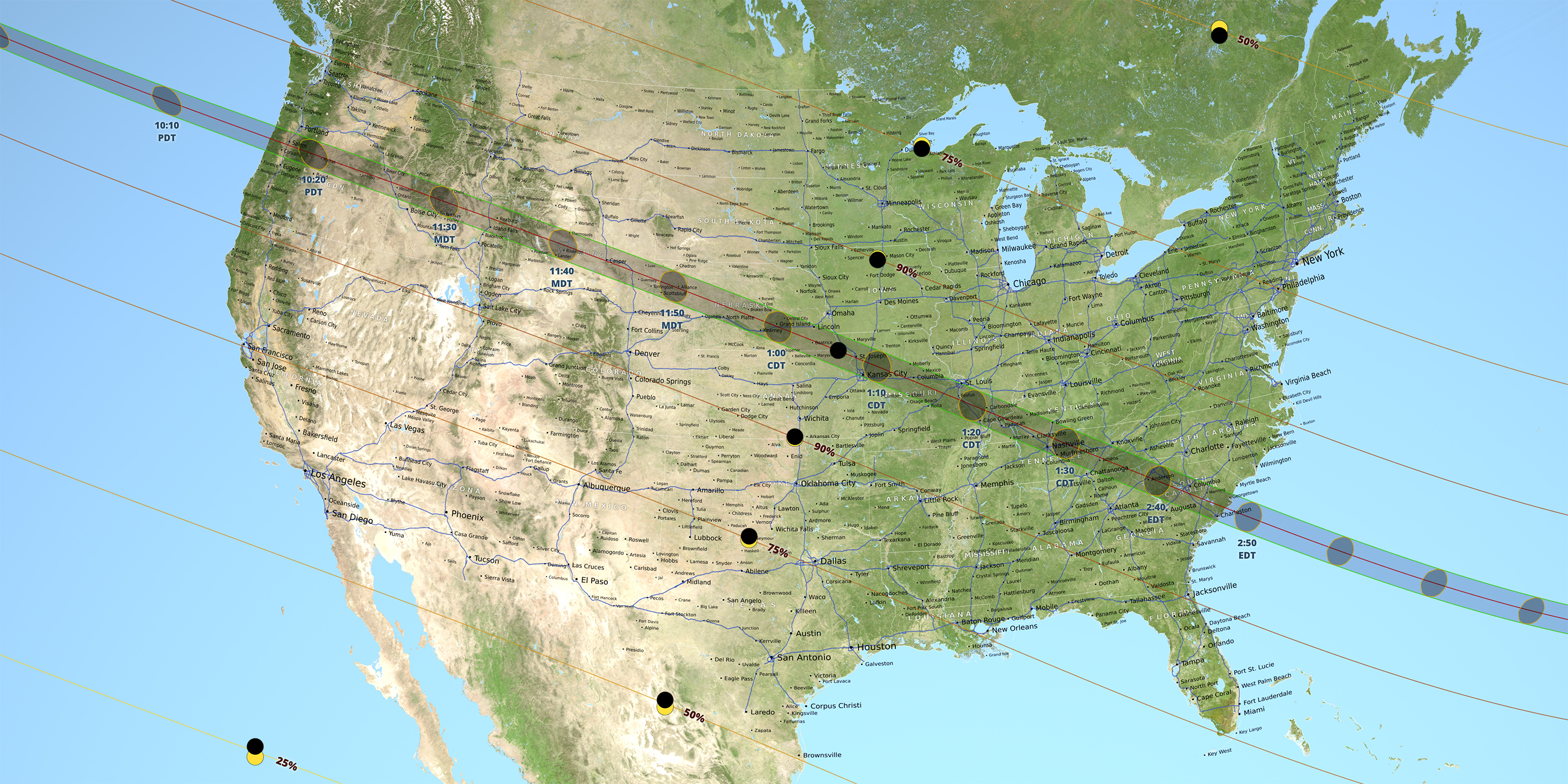 Solar Eclipse Chart 2017