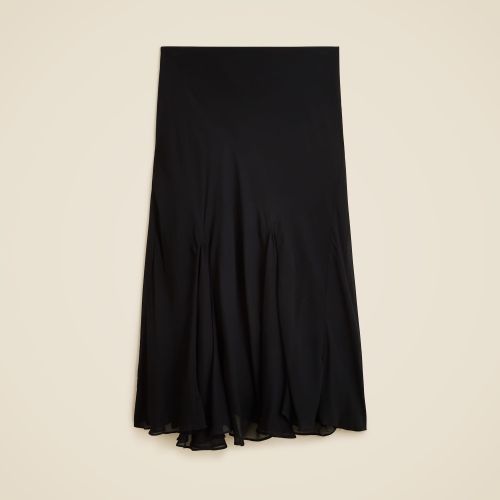 Gwyneth Flounce-Hem Slip Skirt in Chiffon