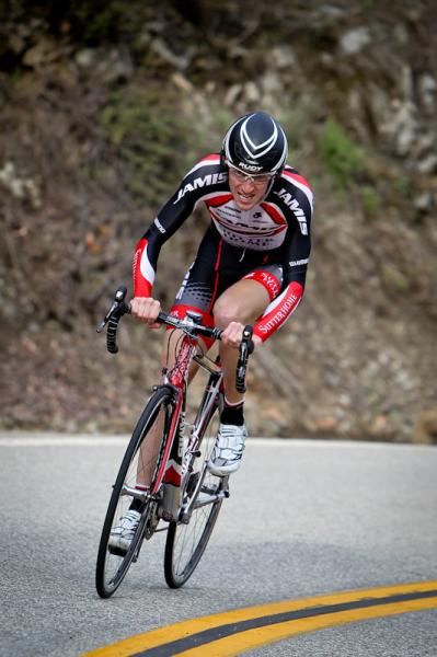 Tyler Wren (Jamis/Sutter Home) flew in for fourth place on the steep climb today.