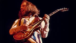 Martin Barre performs with Jethro Tull at the Oakland Coliseum on March 1, 1977 in Oakland, California.