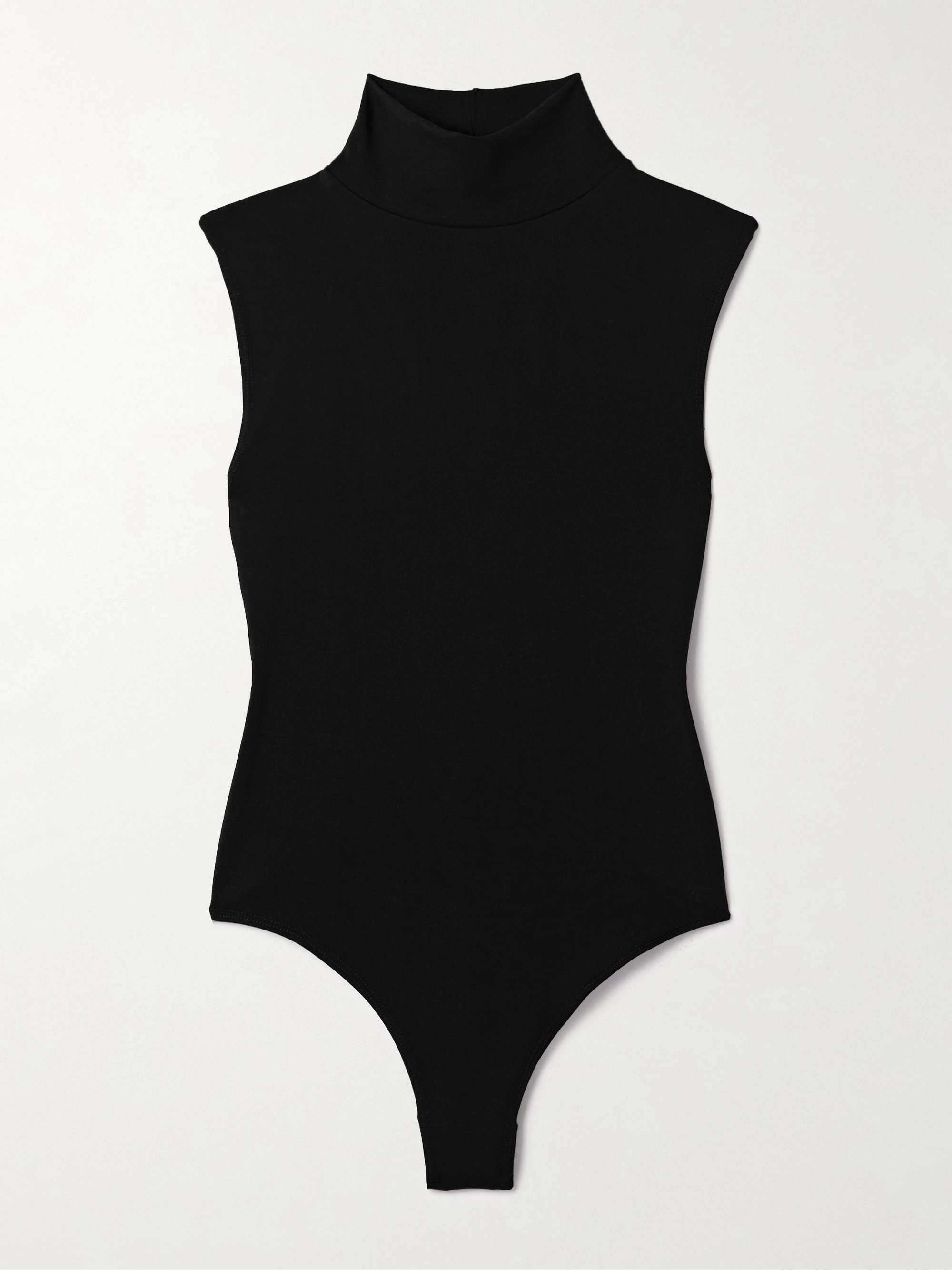 Joyce Stretch-Tencel™ Lyocell Jersey Turtleneck Thong Bodysuit
