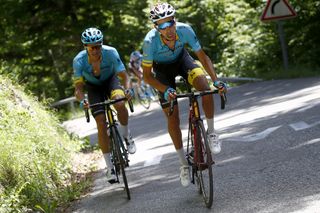 Jakob Fuglsang and Fabio Aru joined forces to attack