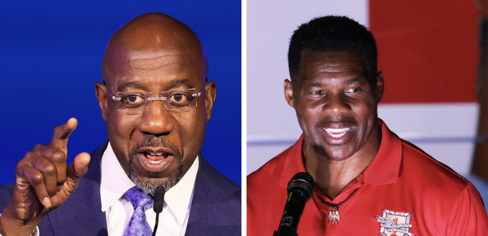 Sen. Raphael Warnock and Republican challenger Herschel Walker. 