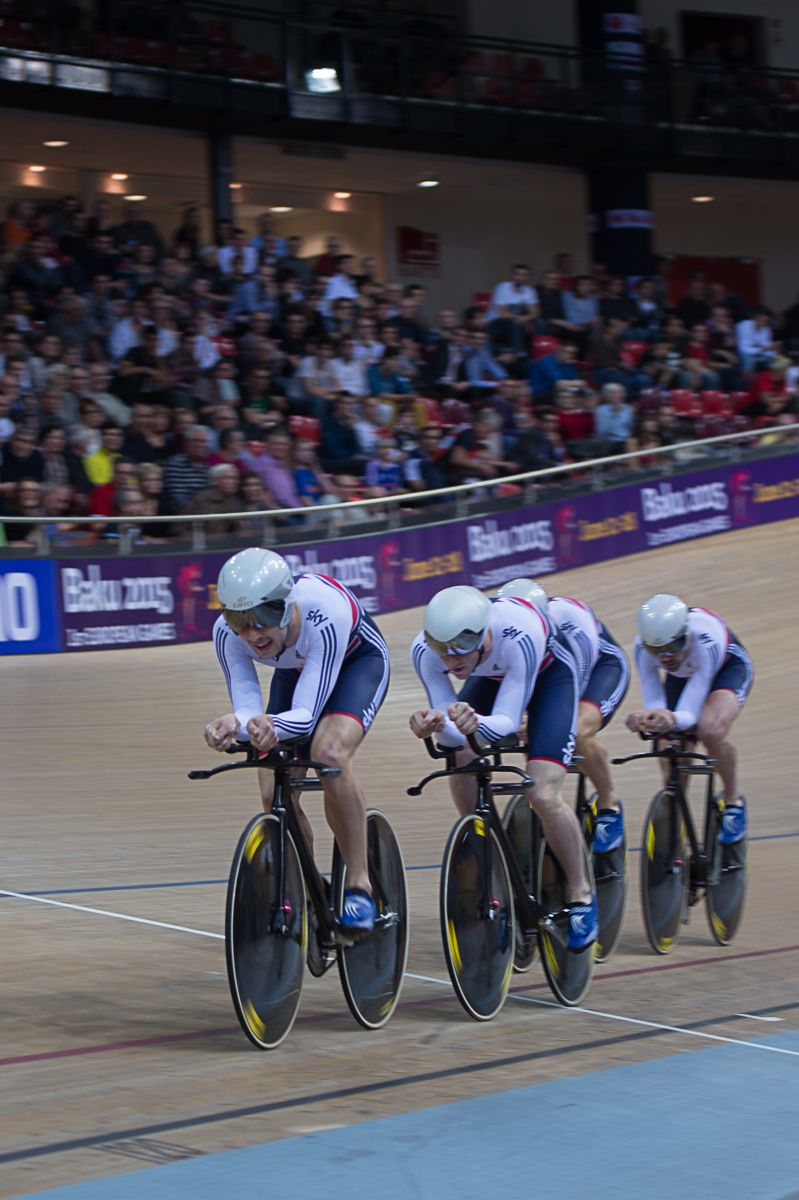 The Great Britain team pursuit rode to silver
