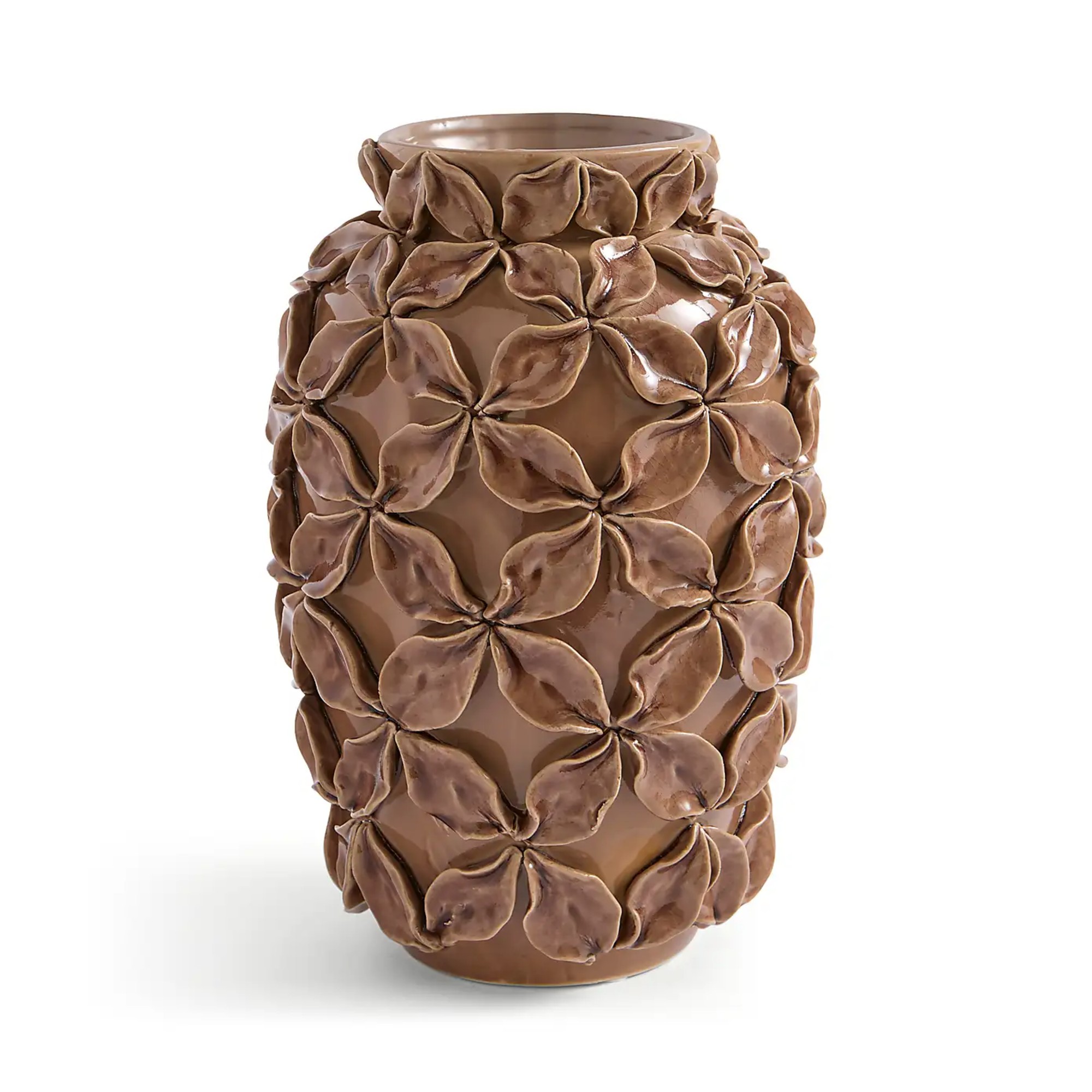 Dunelm Leaf Textured Reactive Glaze Vase