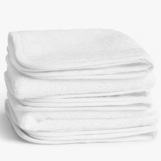 John Lewis ANYDAY white cotton flannels (pack of 5)