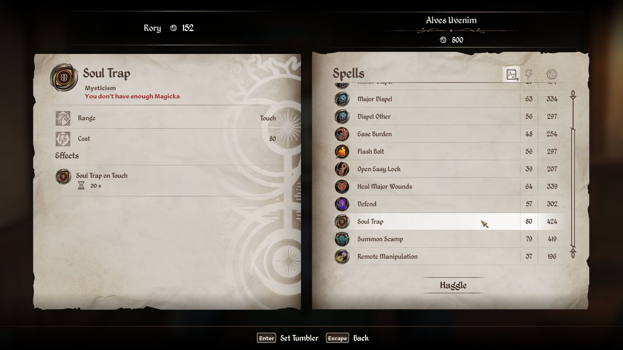 Oblivion black soul gems - Buying the Soul Trap spell from a merchant.
