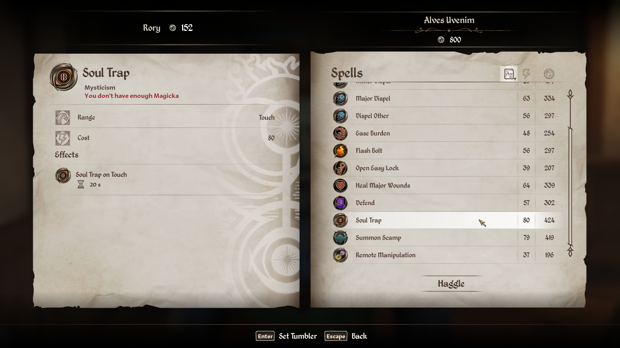 Oblivion black soul gems - Buying the Soul Trap spell from a merchant.