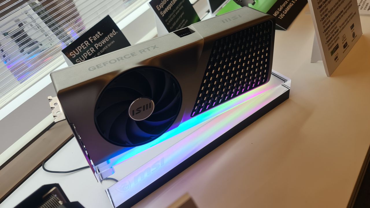MSI RTX 4080 Super 16G Expert card on display at CES 2024.