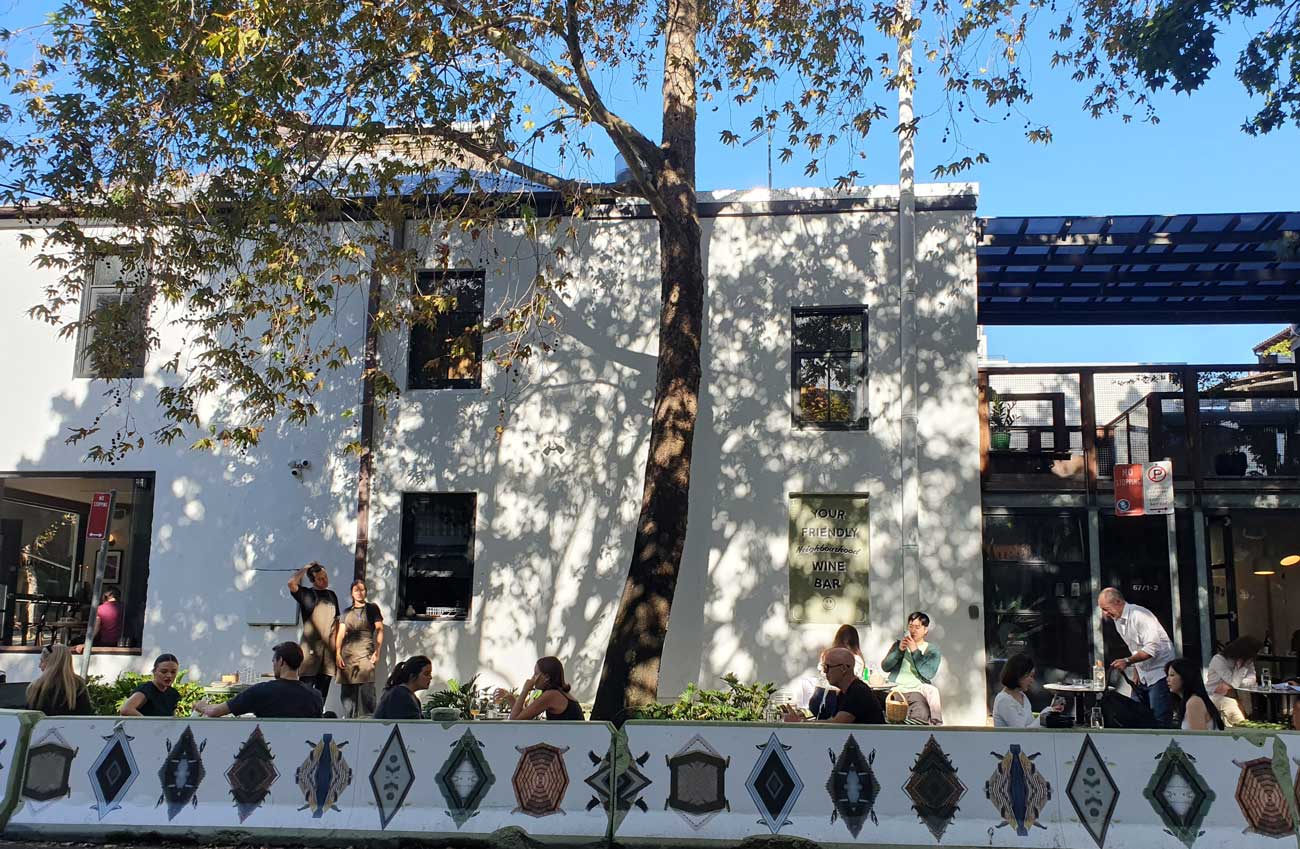 Exterior of Bar Copains in Sydney