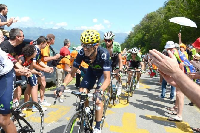Alejandro Valverde (Movistar) moved up to second overall after Richie Porte cracked during stage 9