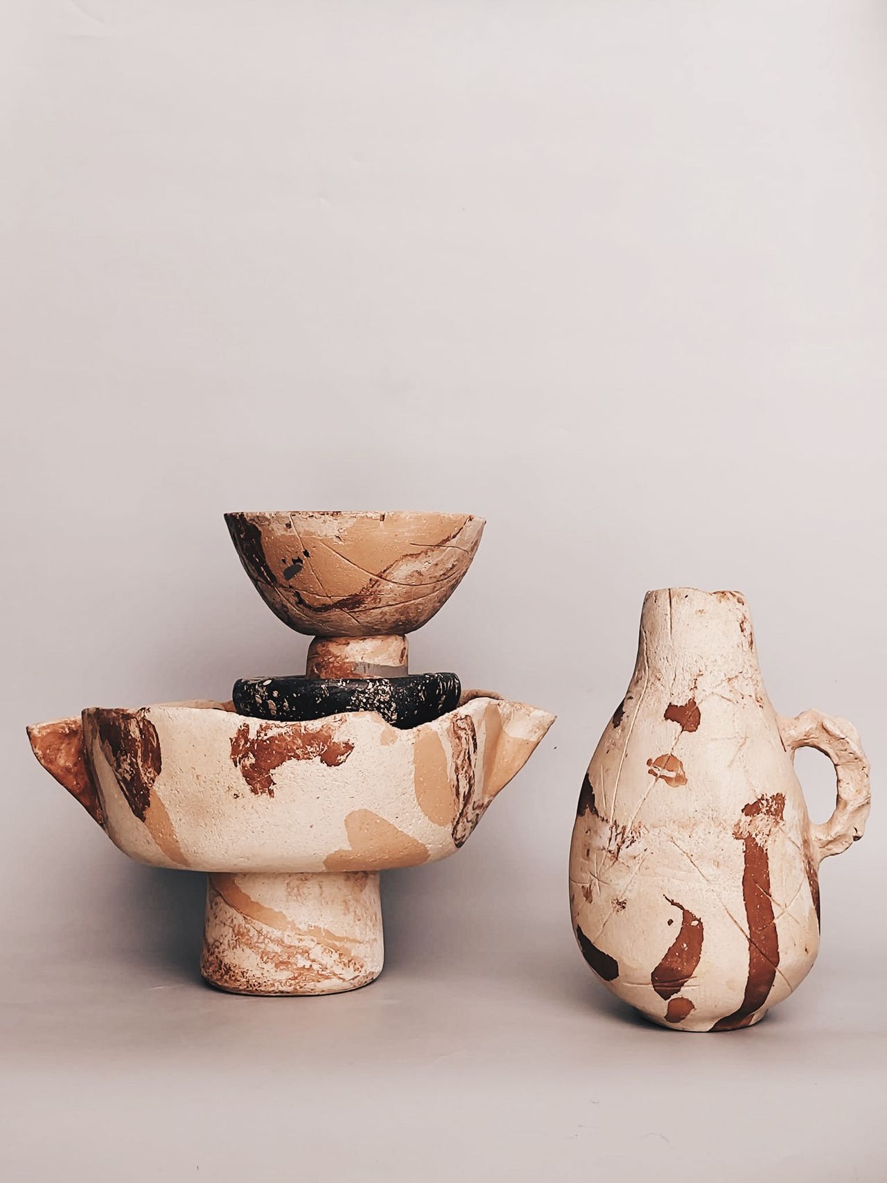 multicoloured stoneware