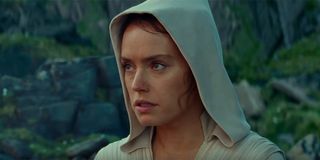 Rey on Ahch-To looking distressed
