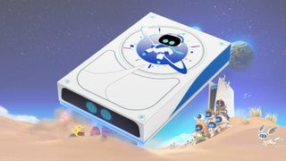 The Astro Bot HDD on an Astro Bot-themed background