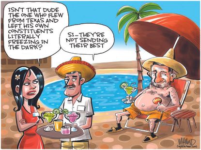 Political Cartoon U.S. ted cruz cancun texas