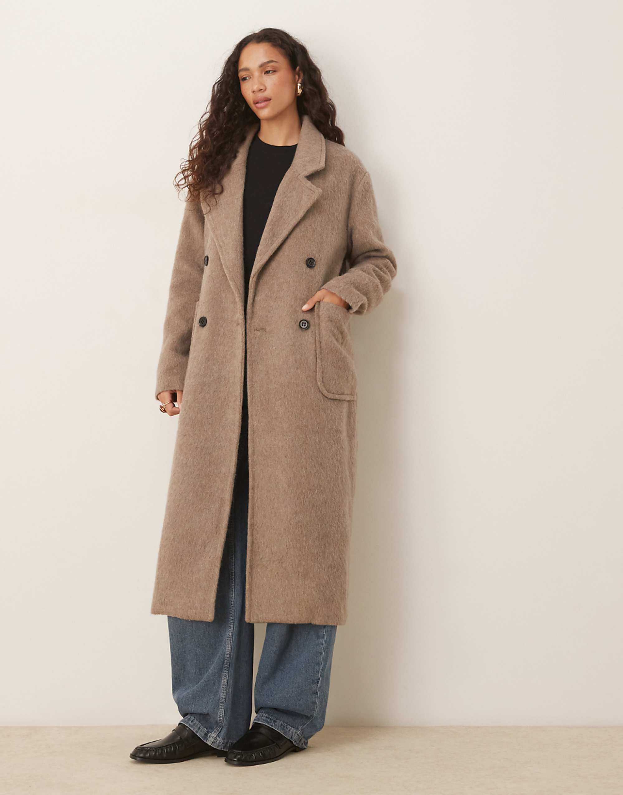Glamorous Oversized Tailored Coat in Mushroom