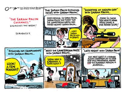 Political cartoon Sarah Palin channel
