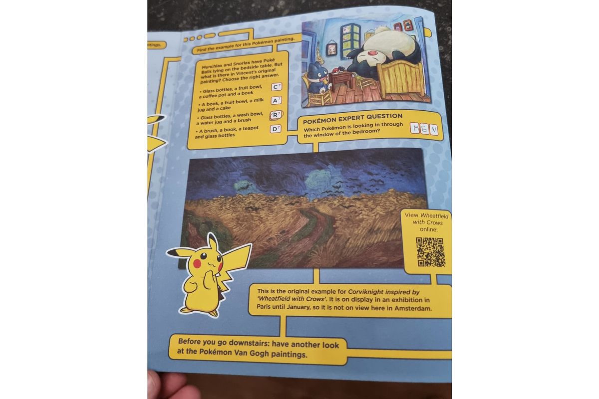 An image of the Pokemon activity sheet given to attendees at the museum