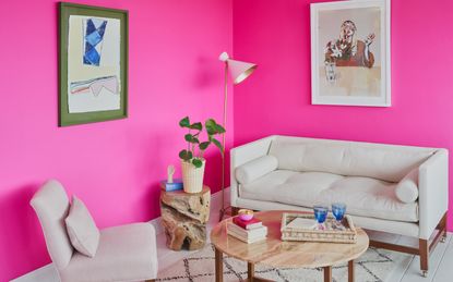 Pink painted room