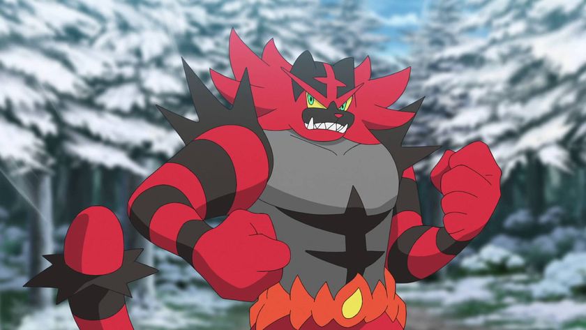 A screenshot of Incineroar in the Pokemon anime.