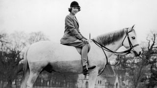 Princess Elizabeth out riding at the Royal Lodge, Windsor