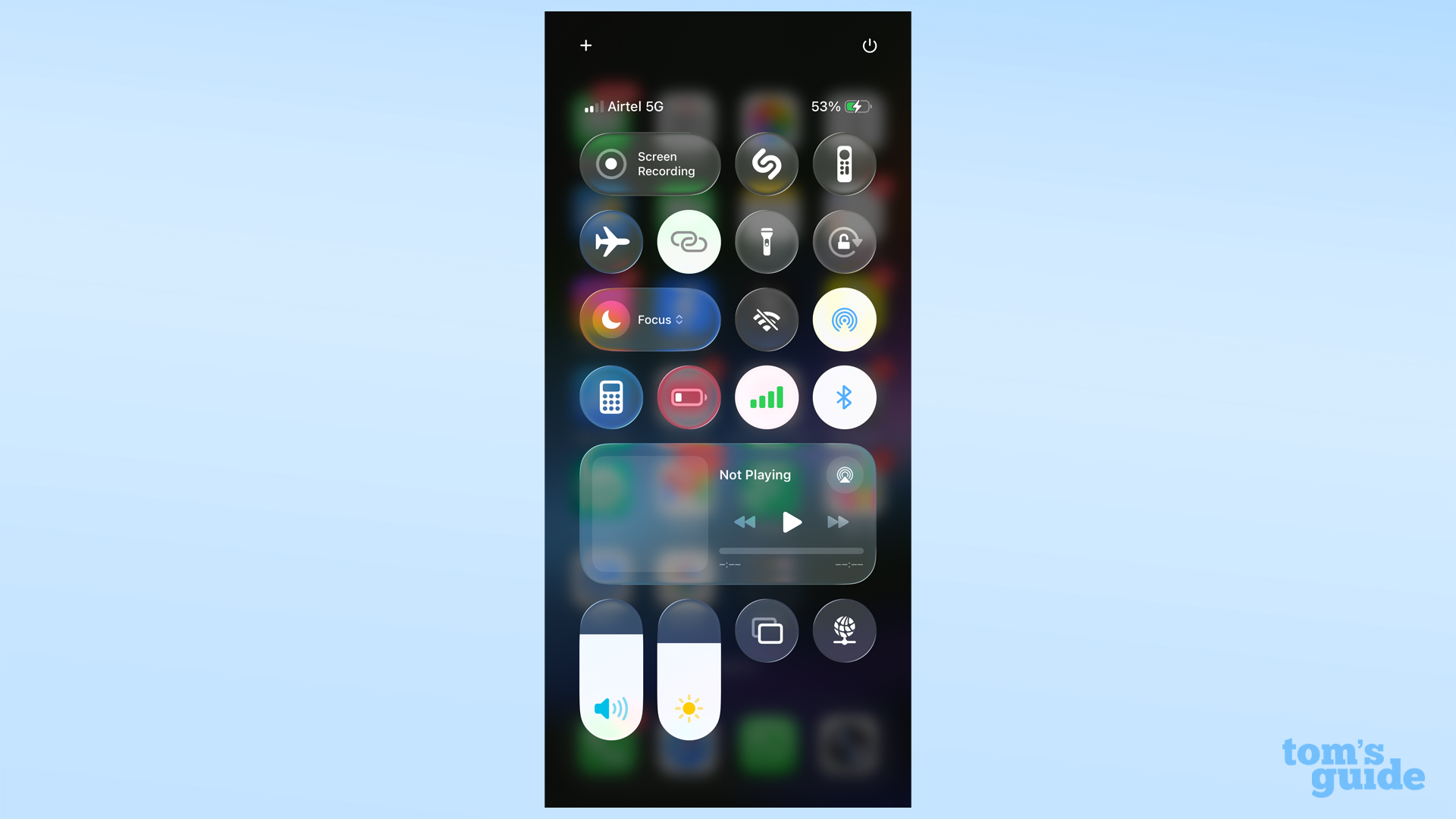 Wi-Fi tethering using iPhone's Control Center