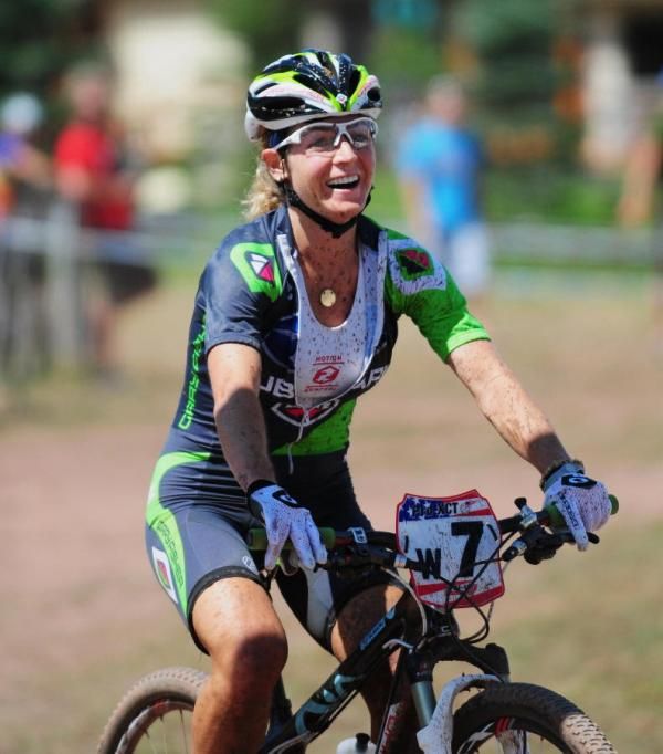 Willow Koerber (Gary Fisher/Subaru) is elated with her fist national cross country win in 5 years