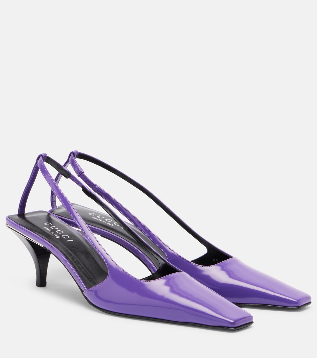 Gucci, Embellished leather slingback pumps